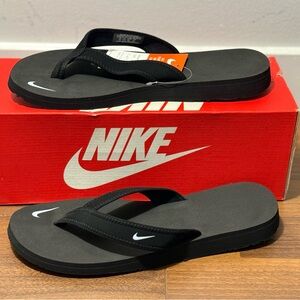 Nike Women's Celso Girl Thong Flip Flops in Black and White